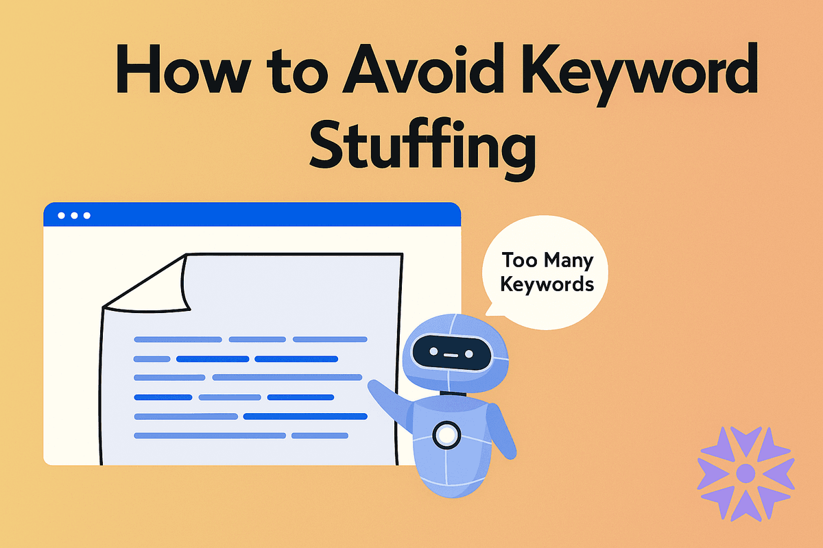How to avoid keyword stuffing guide showing natural content writing approach