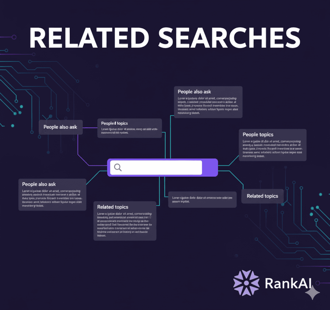 Google related searches feature showing additional keyword opportunities for SEO