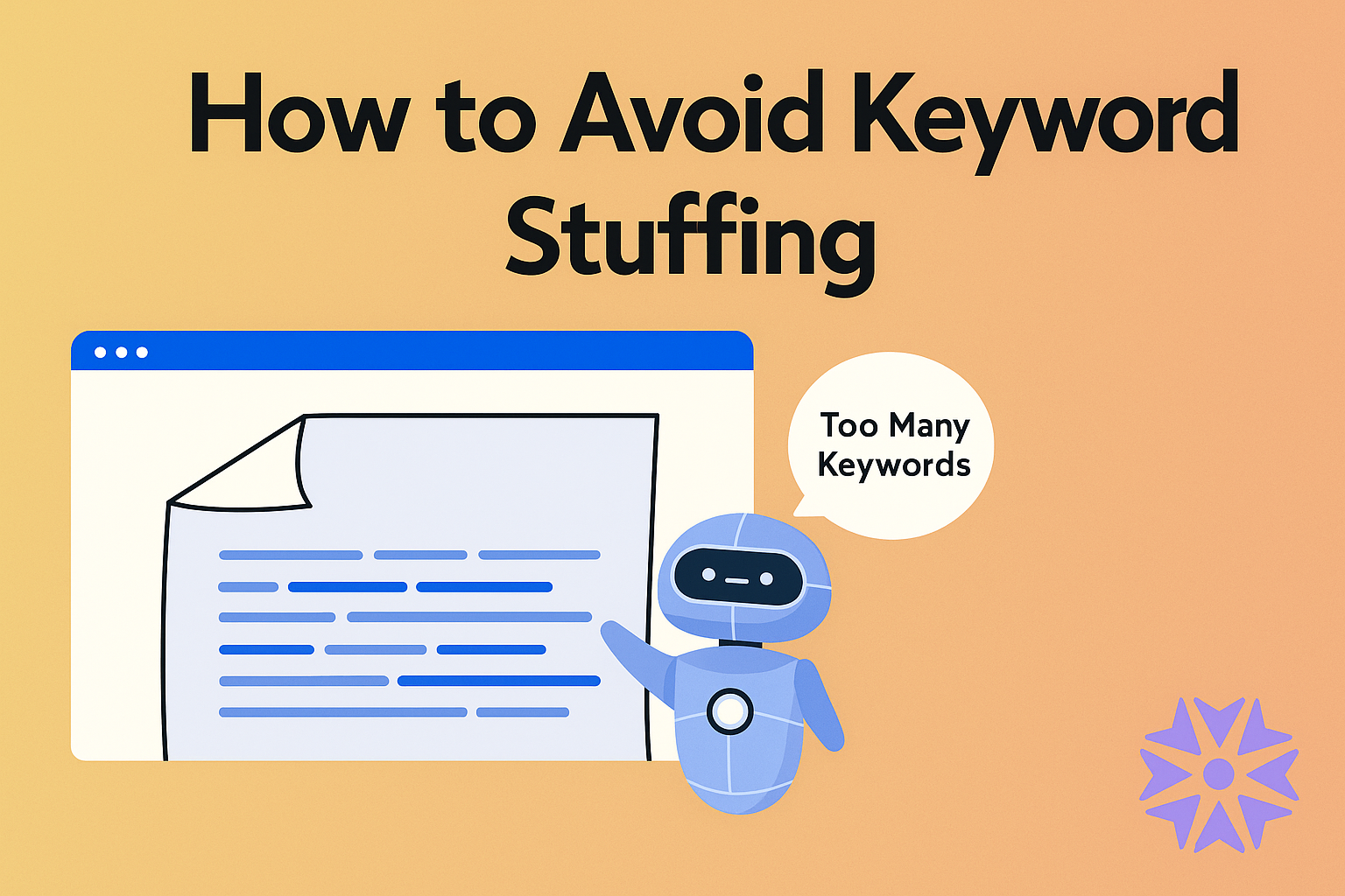 How to avoid keyword stuffing guide showing natural content writing approach