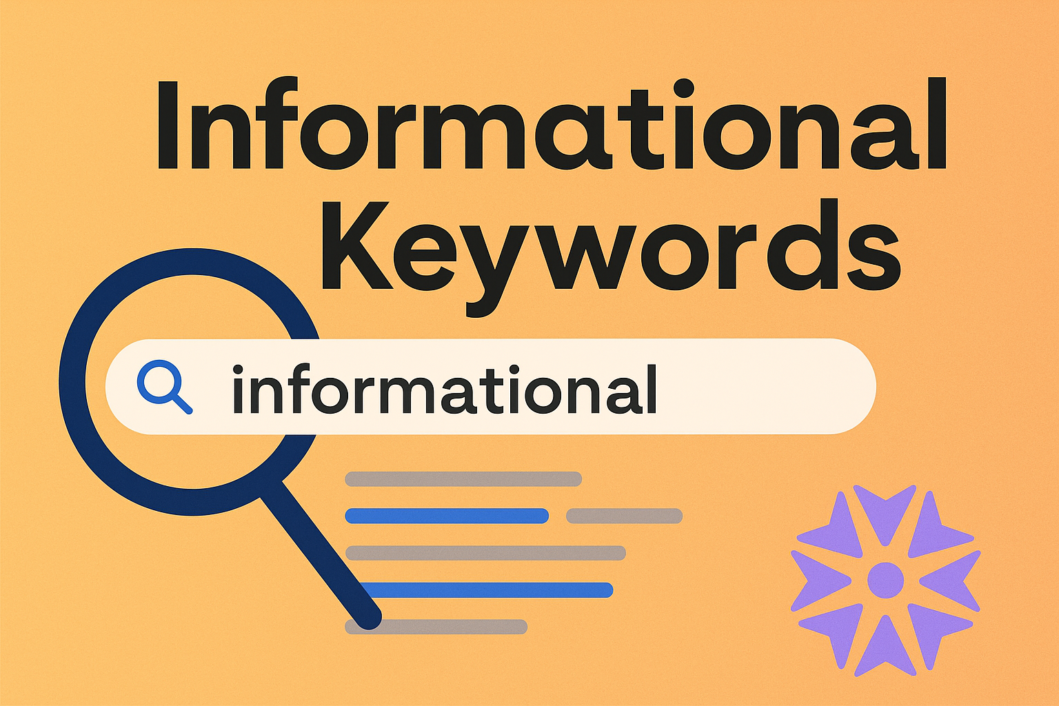 Informational keywords strategy guide showing search intent optimization