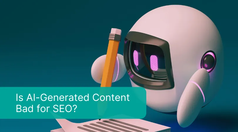Illustration of AI and Google logos representing AI-generated content