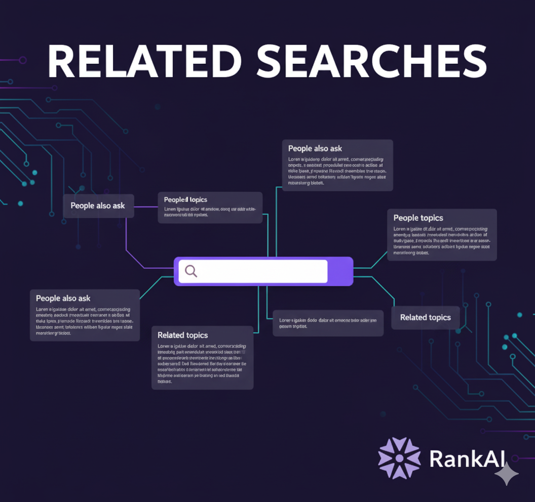 Google related searches feature showing additional keyword opportunities for SEO