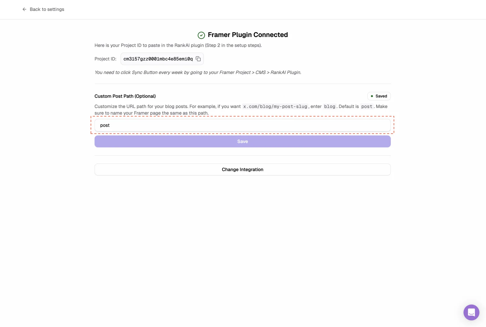 Framer RankAI change page path