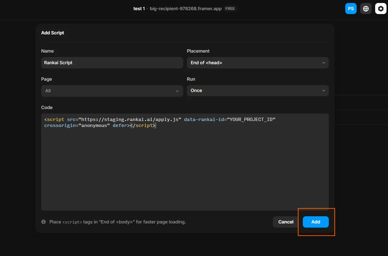 Save Custom Code