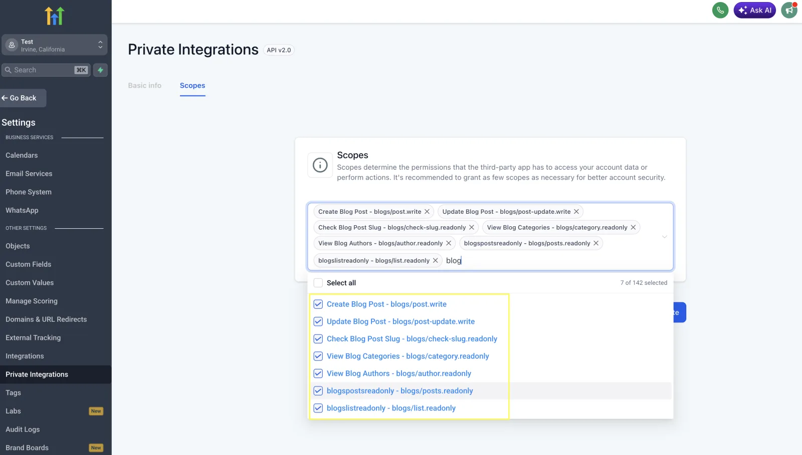 Enable Permissions