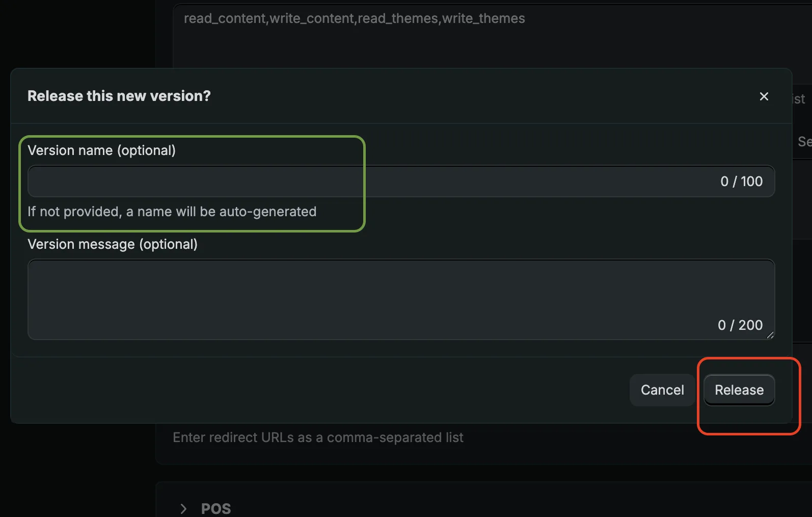 App Overview with Configure Admin API scopes button