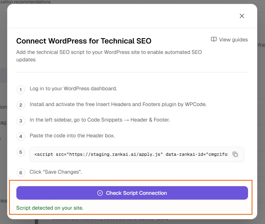 Check Connection button